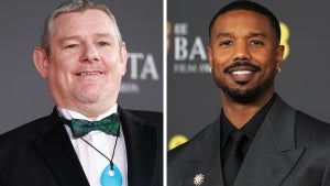 John Davidson and Michael B. Jordan attend the 2026 BAFTA Awards. (Getty Images)