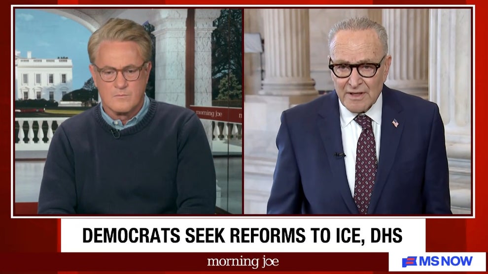 Senate Minority Leader Chuck Schumer appears on the Feb. 5, 2026 edition of "Morning Joe" (Credit: MS NOW)