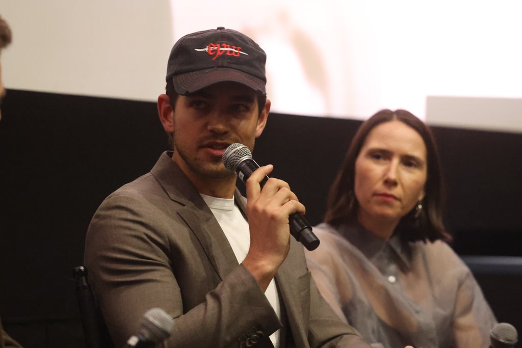 "The Singers" director Sam Davis and "Two People Exchanging Saliva" director Natalie Musteata at TheWrap’s Live Action Short Film Showcase at Culver Theatre, Culver City, California on February 23rd, 2026 (Photo by Randy Shropshire for TheWrap)