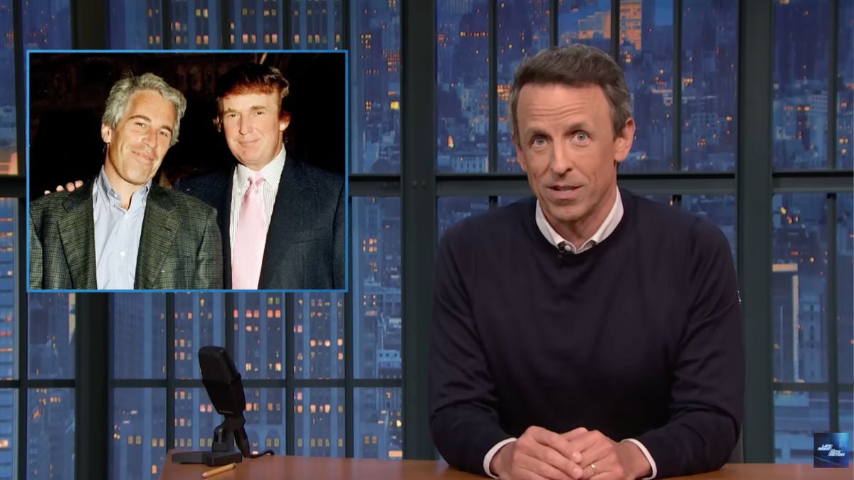Clipes do antigo Seth Meyers provocando Trump compartilhando evidências de reaparecimento de OVNIs