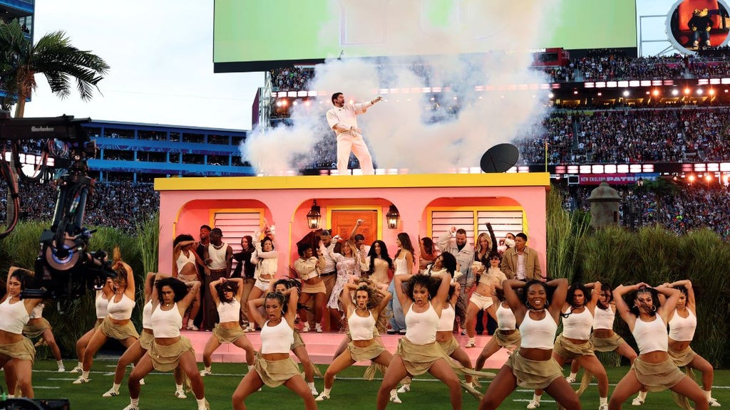 Bad Bunny performing at Super Bowl LX (Getty Images)