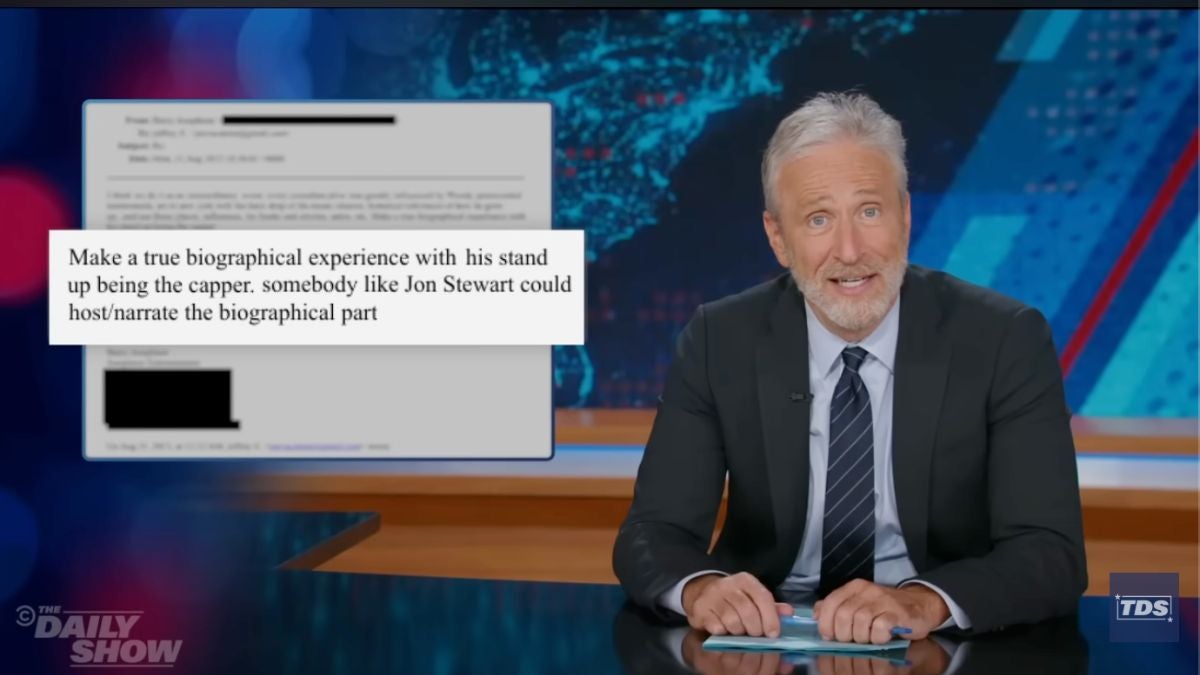 Jon Stewart Explains How He Wound Up in the Epstein Files: 'This Is Actually True' | Video