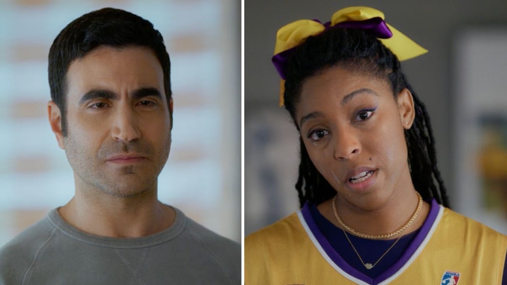 Brett Goldstein as Louis and Jessica Williams as Gaby in "Shrinking" Season 3