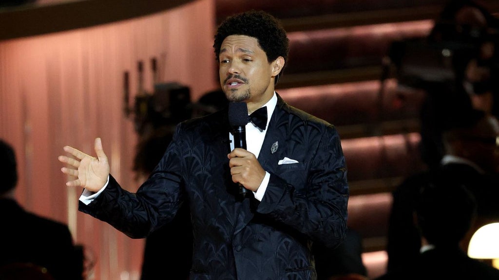 Trevor Noah hosting the 2026 Grammy Awards (Getty Images)