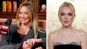 Hilary Duff on "Call Her Daddy" podcast, Lindsay Lohan ("Call Her Daddy," Getty Images)