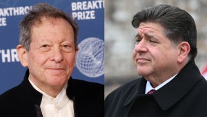 A split image of Thomas Pritzker (Left) and JB Pritzker (Right)