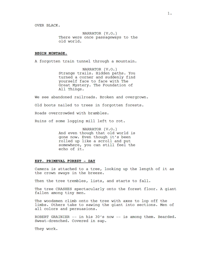 Train Dreams screenplay 