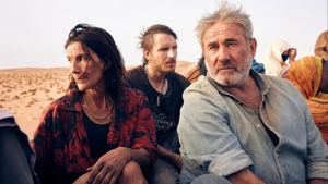 Stefania Gadda, Joshua Liam Henderson and Sergi López in "Sirāt" (Neon)