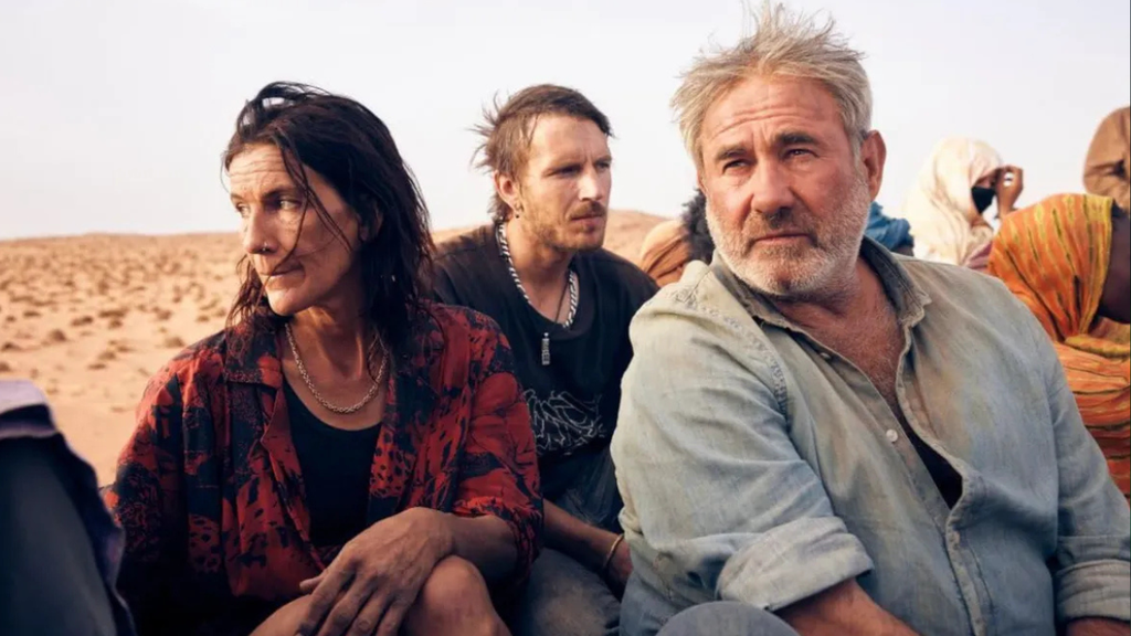 Stefania Gadda, Joshua Liam Henderson and Sergi López in "Sirāt" (Neon)