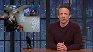 Seth Meyers Laughs at Colin Jost’s Olympics Bobsled Video: ‘Found Something Scarier’ Than a Michael Che Joke About Scarlett Johansson