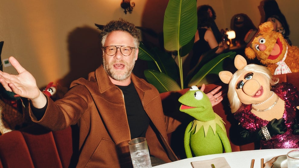 Executive producer and guest star Seth Rogen joined Kermit the Frog and Miss Piggy and more to celebrate the premiere of “The Muppet Show” at The Hollywood Roosevelt in Los Angeles on Saturday, January 31, 2026. “The Muppet Show” special event premieres Wednesday, February 4 on Disney+ and ABC. (Disney/Jonny Marlow)