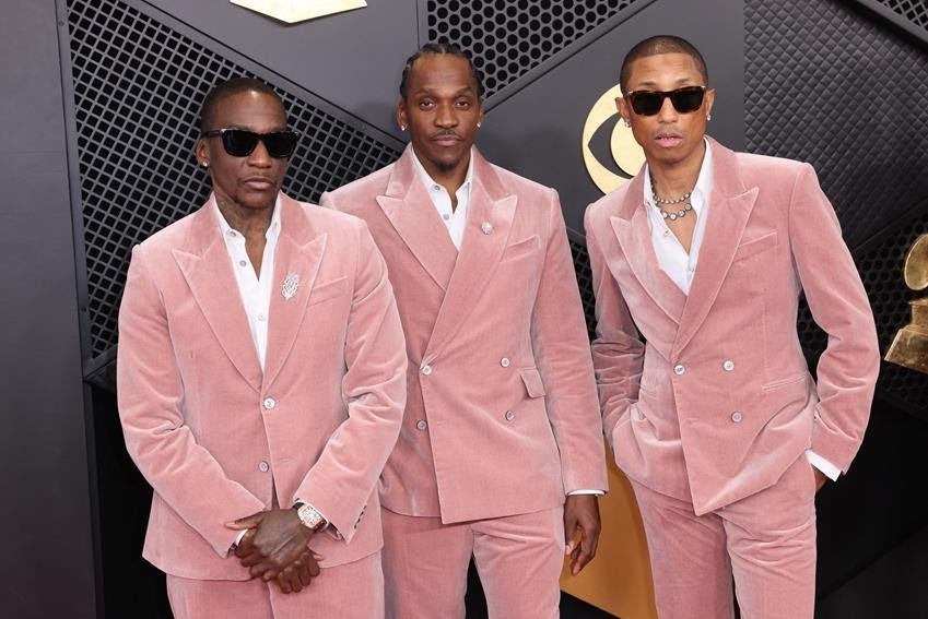 Malice, Pusha T and Pharrell Williams at the 2026 Grammys. Source: Getty