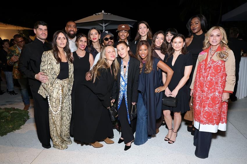 (L-R) Dan Constable, Tania Fares, Micah McDonald, Maha Dakhil, Ivi Kyratzi, Chris Echevarria, Jennifer Meyer, Jamie Mizrahi, Keith Herron, Stephanie Horton, Camilla Gabrieli, Josefina Baillères, Jin Feng, Andrea Marron, Kelechi Mpamaugo and Anastasia Soare attend the Fashion Trust U.S. Cocktail Celebrating the FTUS 2026 Finalists at Private Residence on Feb. 03, 2026 in Beverly Hills, California. Source: Getty