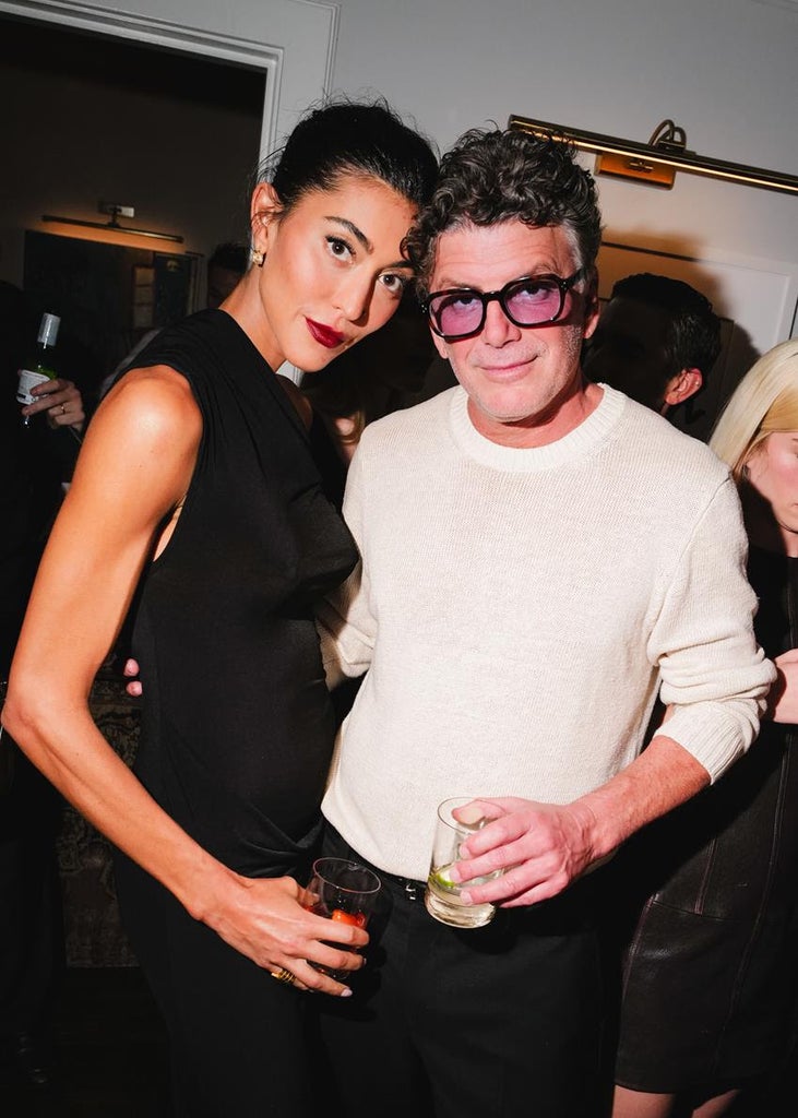 Staud co-founders Sarah Staudinger and George Augusto at the Staud Frieze L.A. party at the Chateau Marmont Feb. 25, 2026. Source: BFA/Staud