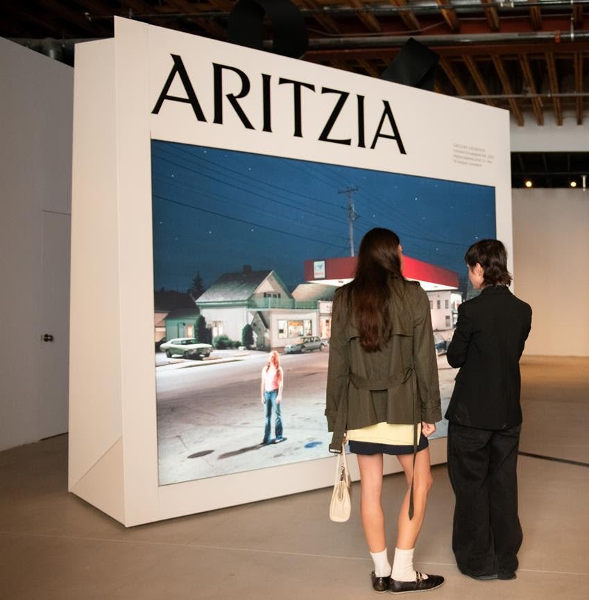 Aritzia Artistic License Series: The Exhibition brings the brand's partnership with Gregory Crewdson to life with a Giant Bag installation. Source: Aritzia/BFA