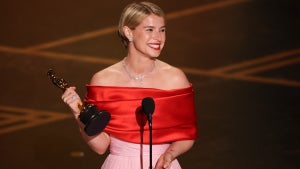 Jessie Buckley wins Best Actress for "Hamnet" at the 98th Annual Academy Awards. (Patrick T. Fallon / AFP via Getty Images)