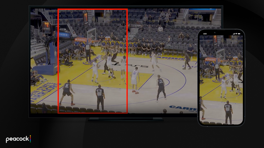 Peacock vertical video cropping NBA games