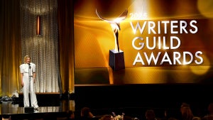 Rhea Seehorn speaks onstage during the 2025 Writers Guild Awards Los Angeles Ceremony on Feb. 15, 2025. (Alberto E. Rodriguez/Getty Images)