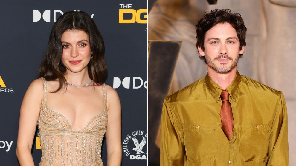 Emily Bader (Credit: JB Lacroix/WireImage) and Logan Lerman (Credit: Marc Piasecki/WireImage)