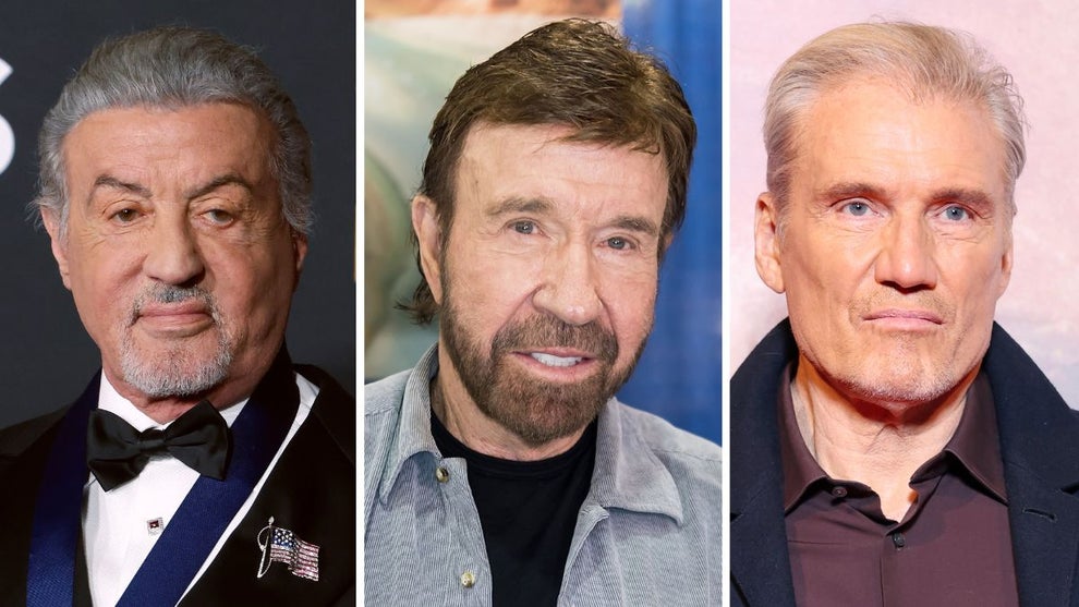 Sylvester Stallone, Chuck Norris, Dolph Lundgren (Getty Images)