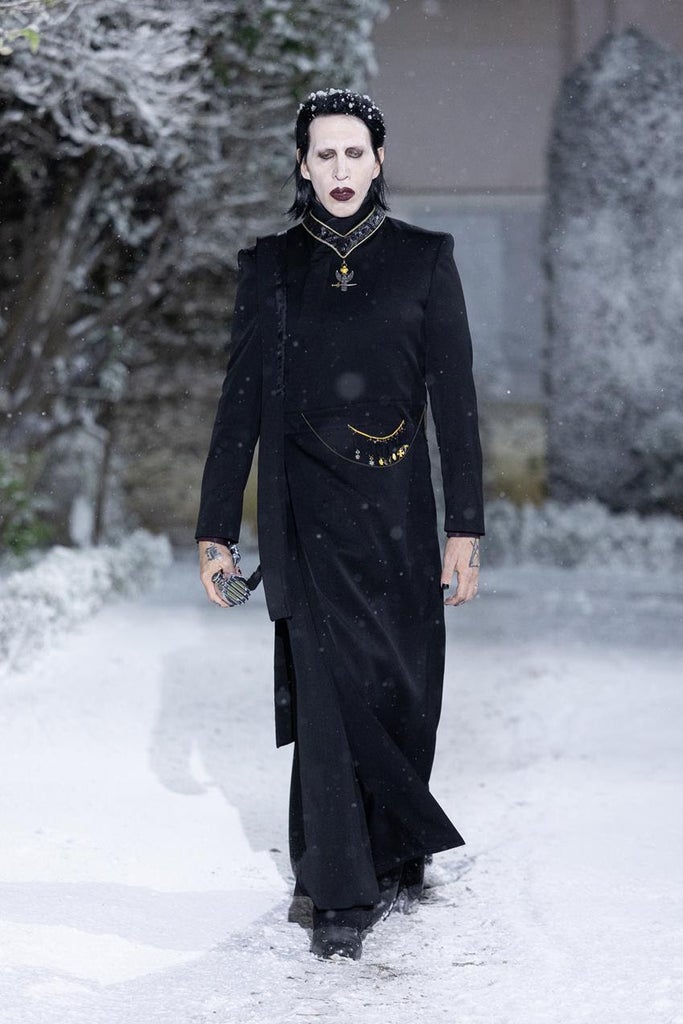 Marilyn Manson walks the Enfants Riches Déprimés Fall/Winter 2026-2027. Source: Getty