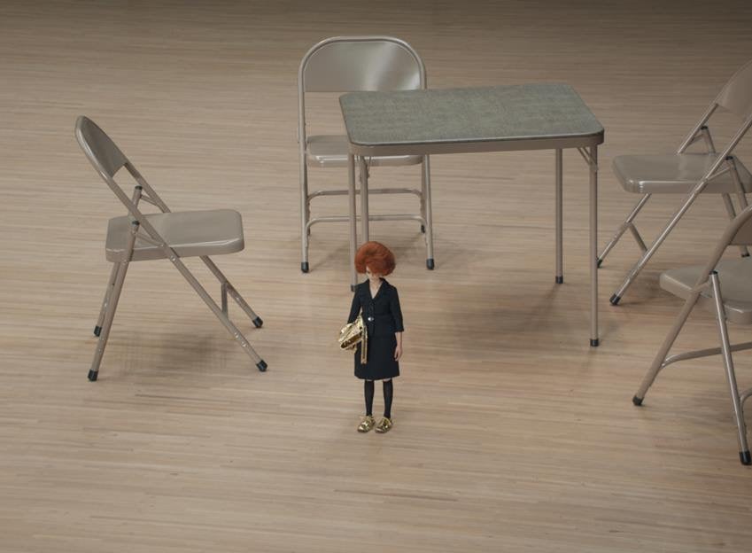 Marc Jacobs Spring 2024 runway show with Robert Therrien-designed set from Marc by Sofia. Source: A24