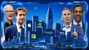 Tim Cook, Mark Zuckerberg, Andy Jassy and Sundar Pichai