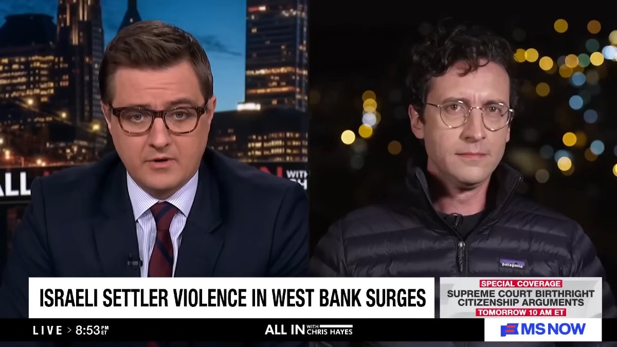 MS NOW Reporter and Crew Chased Off West Bank Land by Israeli Settlers | Video