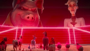 Seth Rogen and Glenn Close in 'Animal Farm' (Credit: Angel Studios)