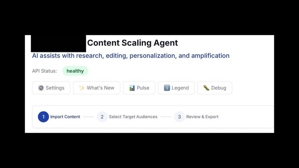 The landing page for a McClatchy content scaling agent. (Obtained by TheWrap)