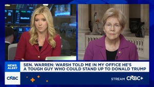 Mass. Senator Elizabeth Warren appears as a guest on the April 22, 2026 edition of "Squawk on the Street" (CNBC)