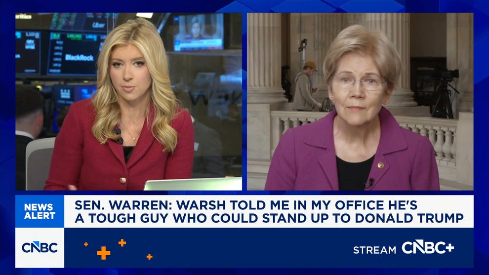 Mass. Senator Elizabeth Warren appears as a guest on the April 22, 2026 edition of "Squawk on the Street" (CNBC)