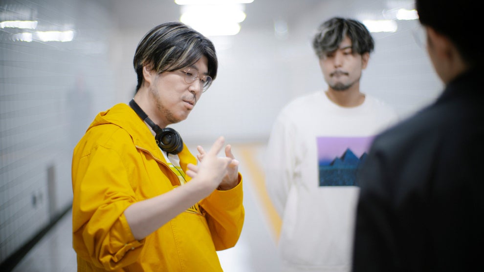 Genki Kawamura on the set of 'Exit 8'