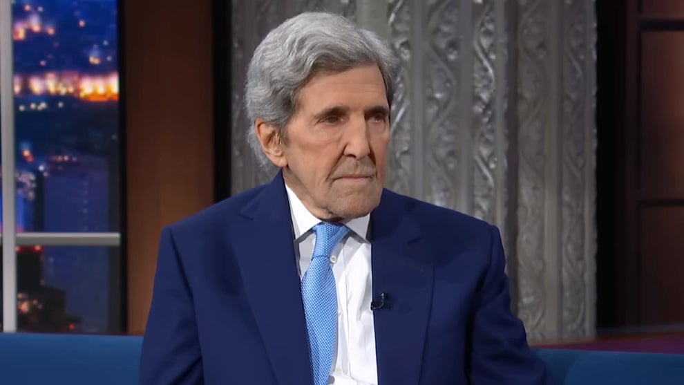 John Kerry appears as a guest on the April 21, 2026 edition of "The Late Show with Stephen Colbert" (CBS)