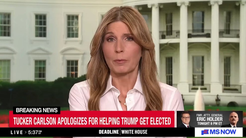 Nicolle Wallace speaks on MS NOW "Deadline: White House" news program with breaking news about Tucker Carlson