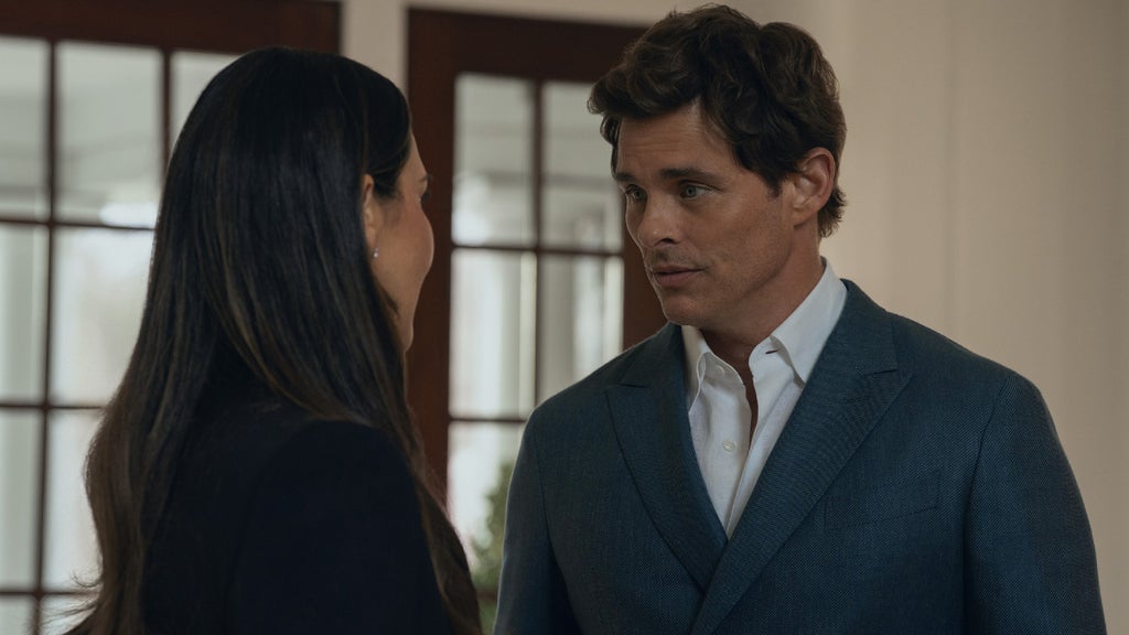 Olivia Munn and James Marsden in "Your Friends & Neighbors" Season 2, Episode 1 (Apple TV)