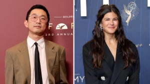 Lee Sung Jin (Credit: Julian Hamilton/FilmMagic) and Joanna Calo (Credit: Amy Sussman/Getty Images)