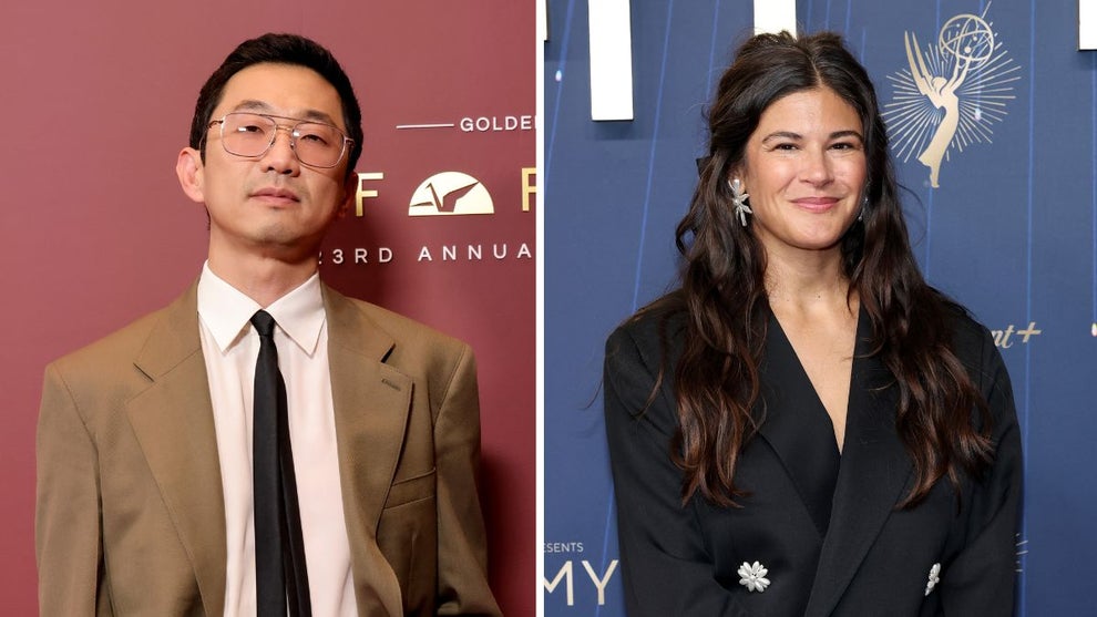 Lee Sung Jin (Credit: Julian Hamilton/FilmMagic) and Joanna Calo (Credit: Amy Sussman/Getty Images)