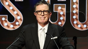 Stephen Colbert speaks during the 2026 Writers Guild Awards New York Ceremony at Edison Ballroom on March 08, 2026 in New York City. (Jamie McCarthy/Getty Images for Writers Guild of America East)