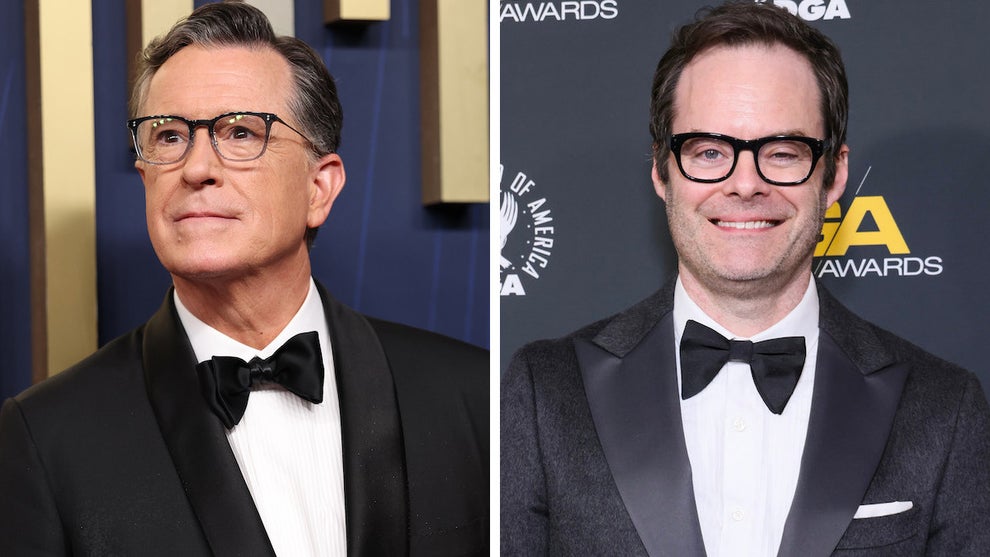 Stephen Colbert and Bill Hader