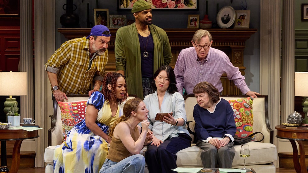 Ricardo Chavira, Carl Clemons-Hopkins, Richard Thomas, Anika Noni Rose, Jeena Yi, Marylouise Burke and Kayli Carter in MTC's "The Balusters" (Jeremy Daniel)