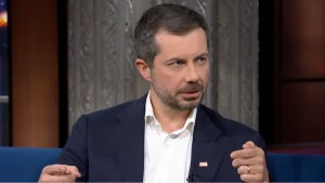Pete Buttigieg on "The Late Show" (CBS, YouTube screenshot)