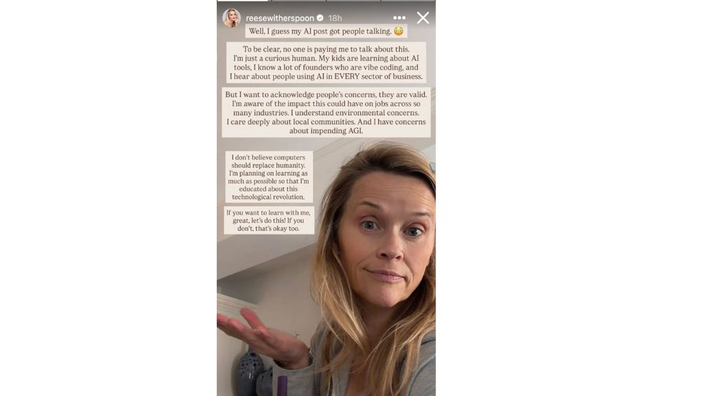 Reese Witherspoon Instagram Stories post (Credit: Instagram screenshot)