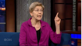 Elizabeth Warren Ridicules Republicans for Being So Ashamed of Trump They Refuse Eye Contact With Her | Video
