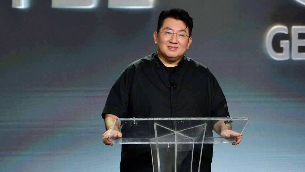 Bang Si-Hyuk, Chairman of HYBE, speak onstage as HYBE x Geffen Records Announce Contestants for Forthcoming Global Girl Group on August 28, 2023 in Santa Monica, California. (Photo by Vivien Killilea/Getty Images for HYBE x Geffen Records)