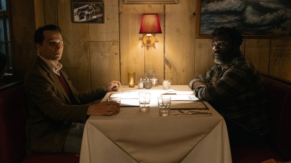 Matthew Rhys and Bashir Salahuddin in "Widow’s Bay" Episode 1 (Apple TV)