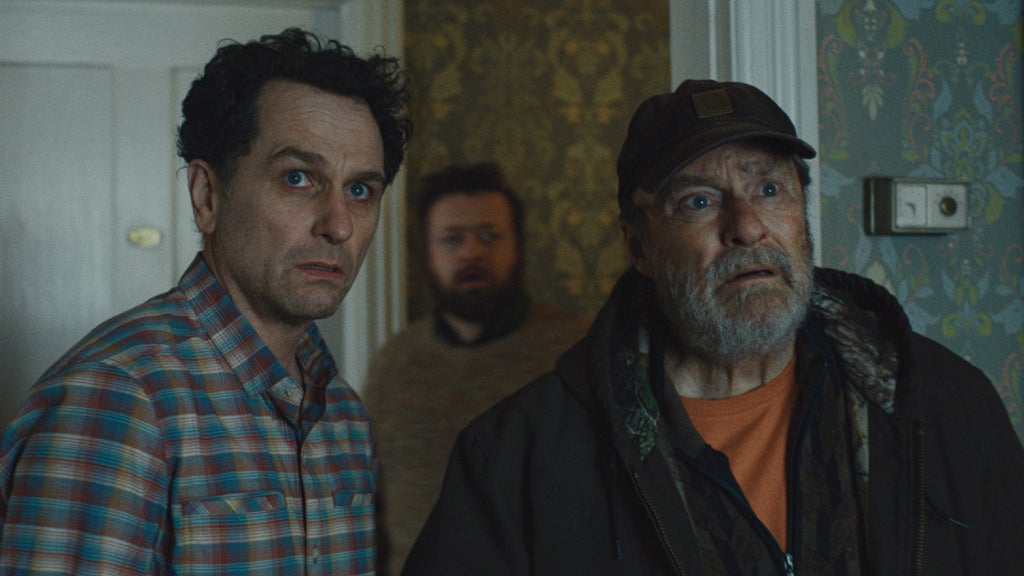 Matthew Rhys and Stephen Root in "Widow’s Bay" Episode 2 (Apple TV)