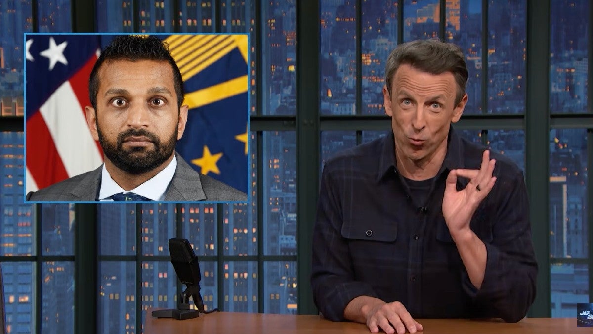 Seth Meyers Spots Quote About Kash Patel That Would Be ‘Great Title for the First History Textbook’ About Trump Era | Video