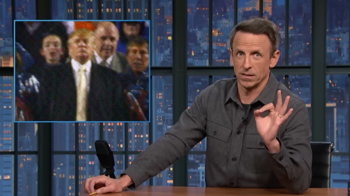 Seth Meyers Traces the Mets’ 2006 Curse Back to Trump Lurking in Photo: ‘He Is Like Forrest Gump, but Only for Bad Stuff’ | Video
