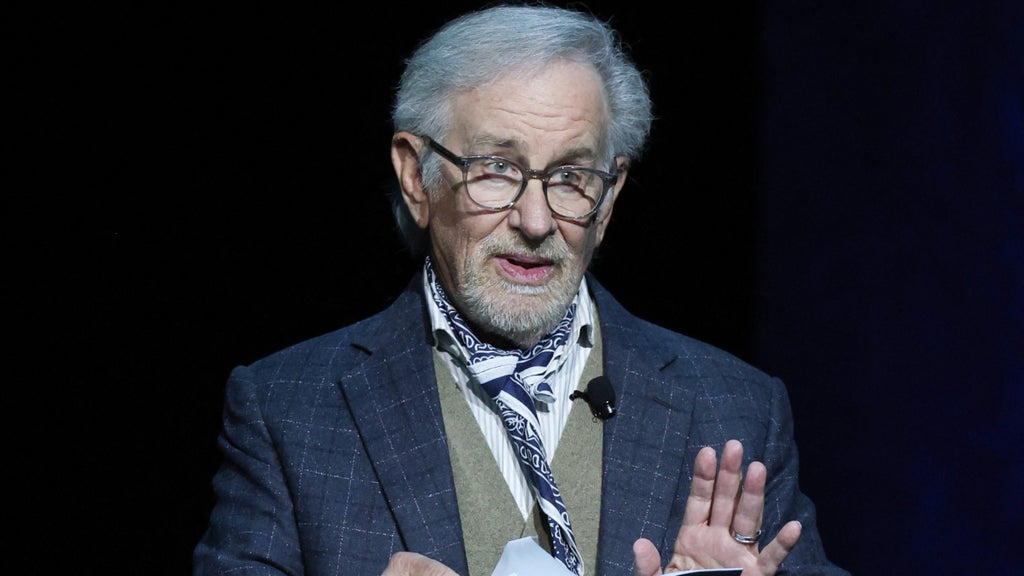 Steven Spielberg praises Universal Pictures for its theatrical window shift during the company's CinemaCon presentation